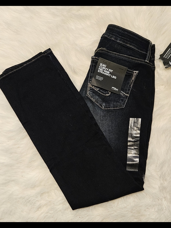 Silver Jeans Denim - Silver Jeans Women's Suki Curvy Fit Mid Rise Straight Leg Indigo